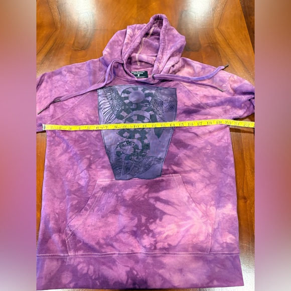 Purple Tie-Dye Hoodie with Graphic, Size M - Picture 3 of 4